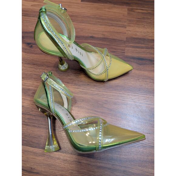 Gianni Bini Green Clear Rhinestone Heels- Size 5.5- NWOT - Picture 4 of 7